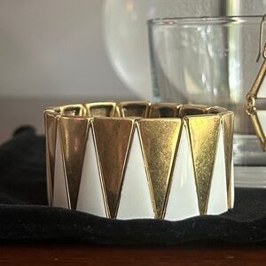 J. Crew Gold and White Geometric Bracelet